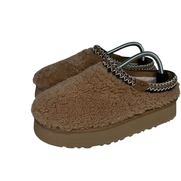 UGG Tazz Maxi Curly Genuine Shearling Platform Slipper Size 10 - Picture 5 of 10